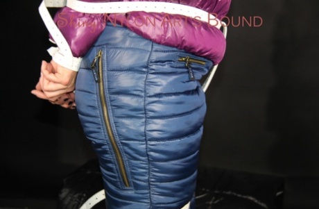 Caucasian female is left tied and gagged in heavy winter clothing 51491476