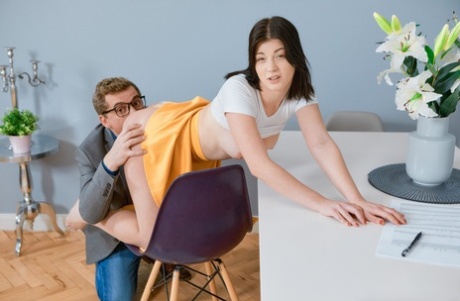 Brunette student Nessie Blue has pussy to mouth sex with her tutor 56354813